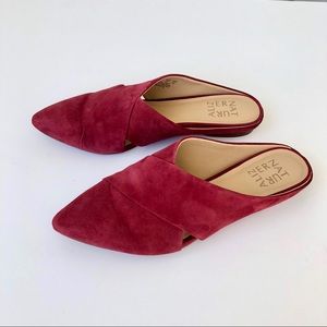 Naturalizer Simonette mules burgundy red suede 7M